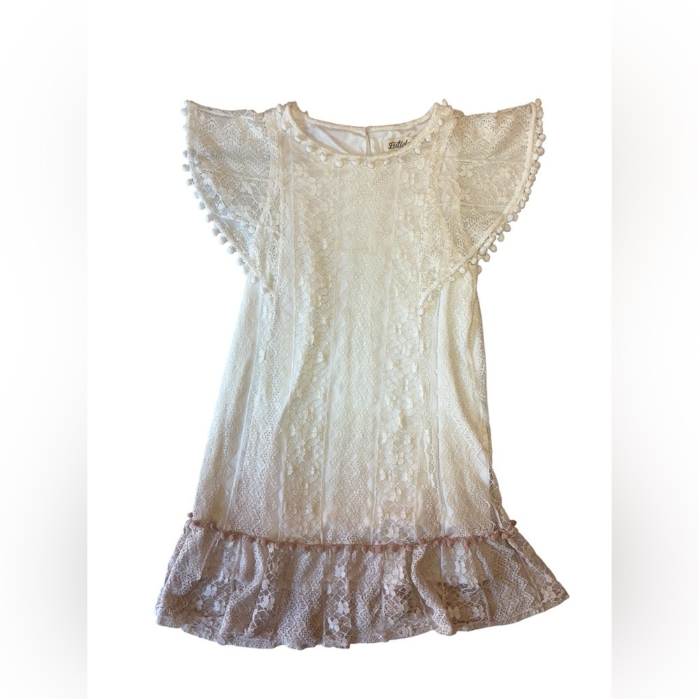 Listicle Victorian Lace Dress, Pink Ombré, Size Medium, Slip Lined, Short Sleeve - Picture 4 of 12